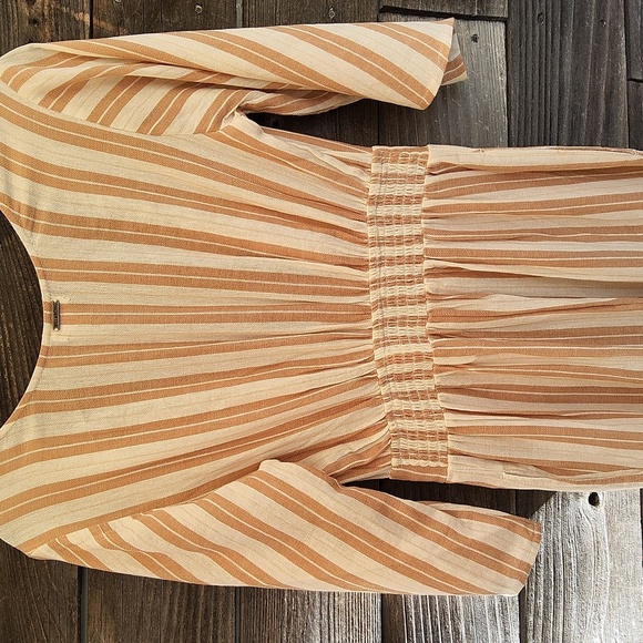 Billabong Striped Jumpsuit With Peach & Cream Stripes Size Small - Picture 9 of 12